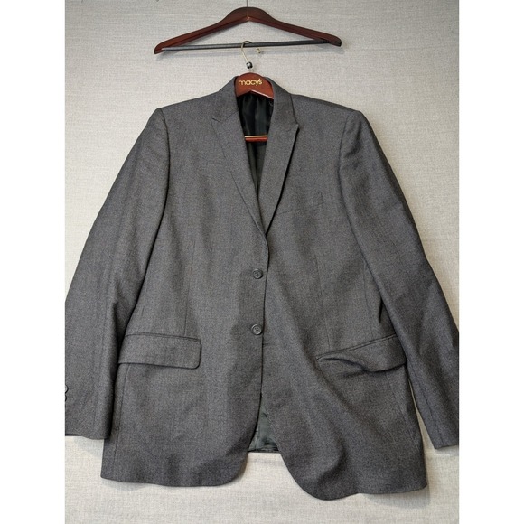 Calvin Klein Other - Calvin Klein Mens XL Gray Nailhead 100% Wool 2-Button Suit Jacket Blazer